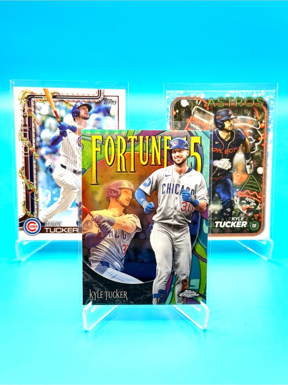 🔥Kyle Tucker Lot! Topps Chrome Fortune 15 Refractor + Topps Holiday Inserts! 🤩
